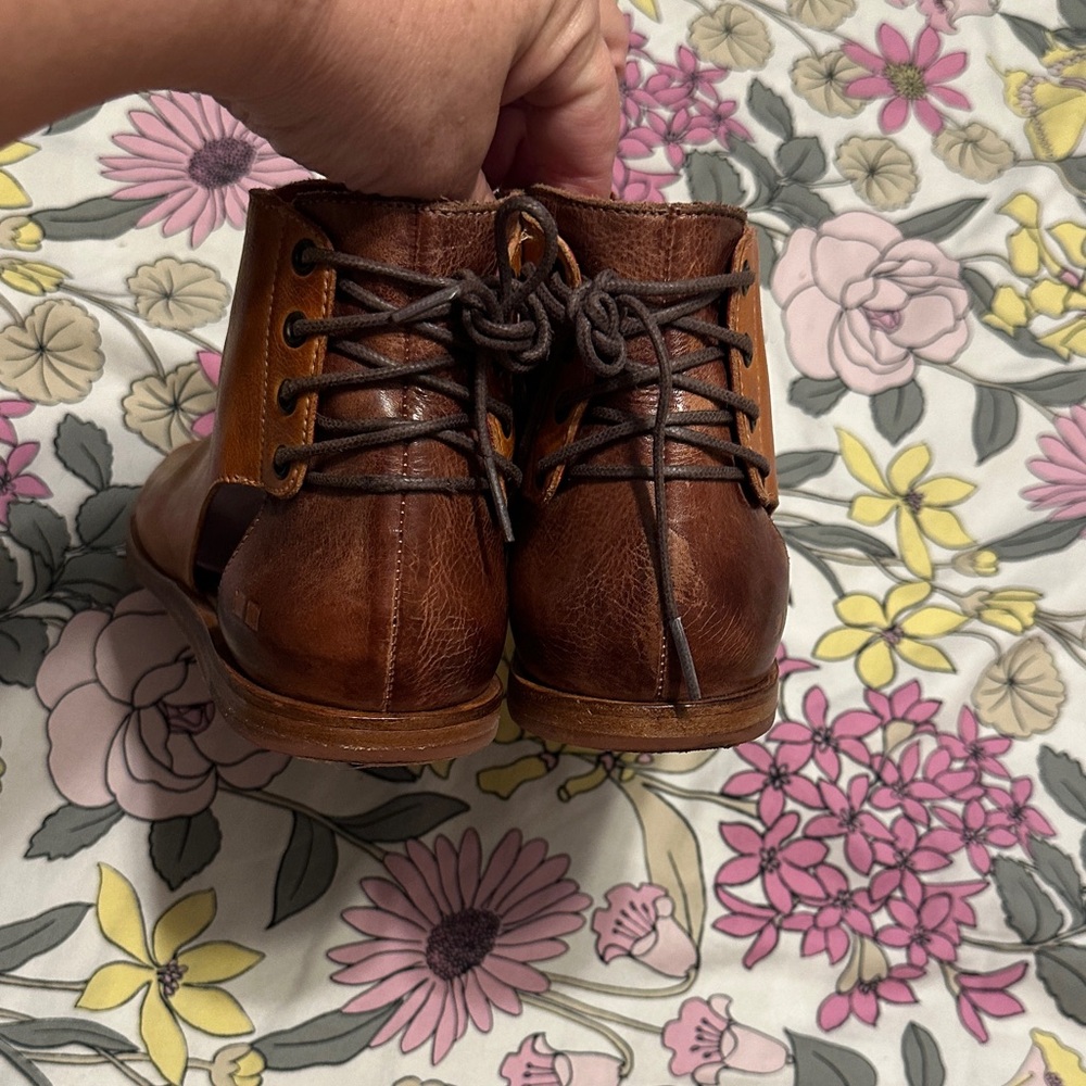 Bed Stu Tan Leather Open-Toe Ankle Booties - Picture 2 of 5